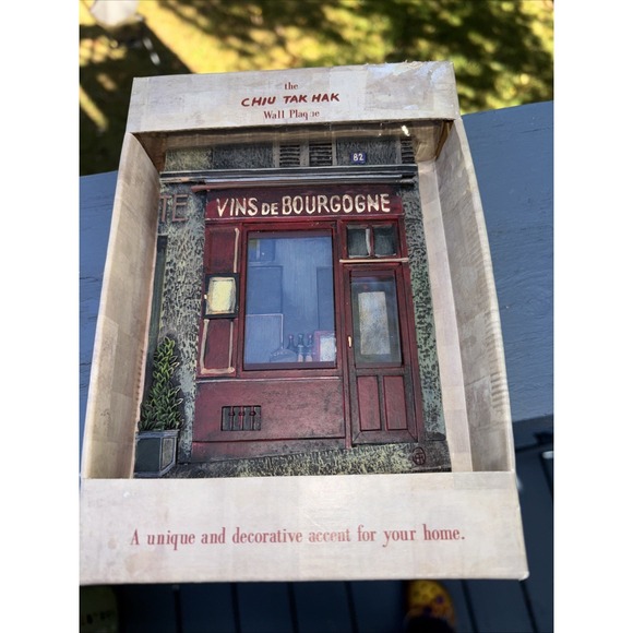 Other - Wall Plaque Vins De Bourgogne Paris Store Front by Chiu Tak-Hak 6.5" L x 4.5" W